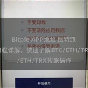 Bitpie APP地址 比特派钱包转账教程详解，快速了解BTC/ETH/TRX转账操作