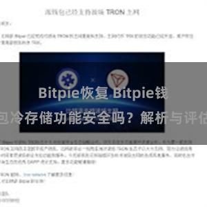 Bitpie恢复 Bitpie钱包冷存储功能安全吗？解析与评估