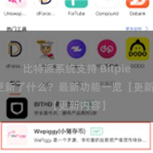 比特派系统支持 Bitpie钱包更新了什么？最新功能一览【更新内容】