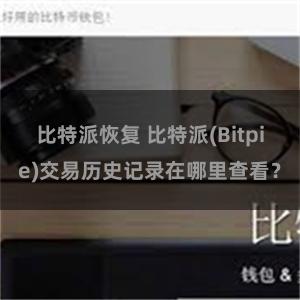 比特派恢复 比特派(Bitpie)交易历史记录在哪里查看？