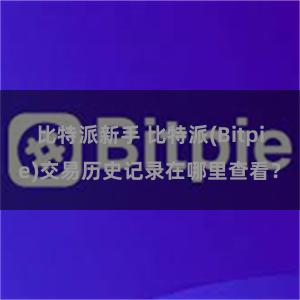 比特派新手 比特派(Bitpie)交易历史记录在哪里查看？